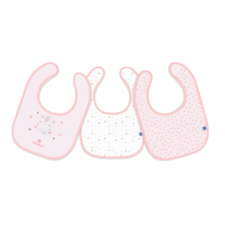 Set de 3 bavoirs bébé Hippo Rose - Kikka Boo