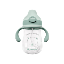 Tasse enfant avec paille 6m+ Ours Vert Menthe 300 ml - Kikka Boo