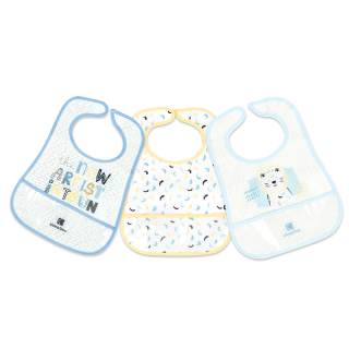 Set de 3 bavoirs bébé impermeable Arty Bleu - Kikka Boo