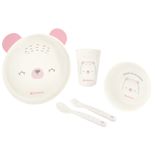 Set de repas enfant 5 pcs Ours Rose - Kikka Boo