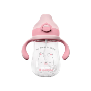 Tasse enfant avec paille 6m+ Ours Rose 300 ml - Kikka Boo