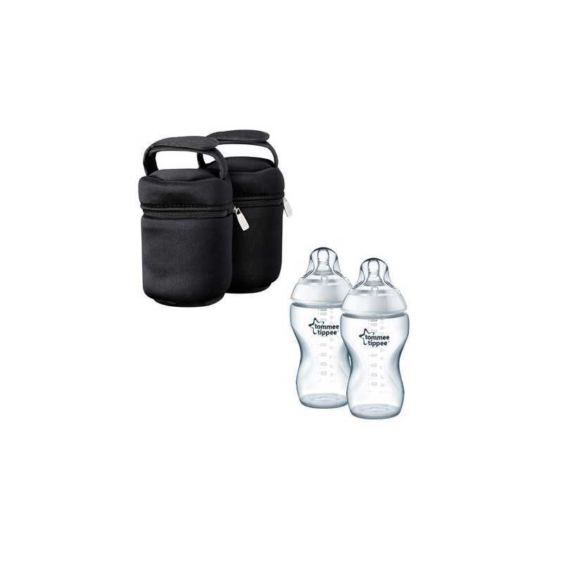 Tommee Tippee Kit de 2 Sacs Isothermes + 2 Biberons 340ml Plastique