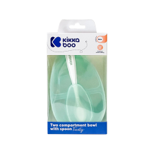 Bol avec 2 compatiments 6m+ Tasty Vert Menthe - Kikka Boo