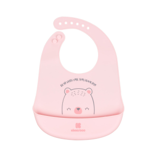 Bavoir bébé en silicone Ours Rose - Kikka Boo