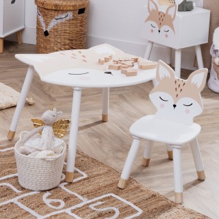 Set table douceur renard avec 2 chaises - Atmosphera For Kids