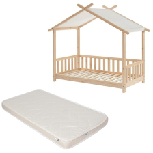 Ensemble Lit Tente des étoiles 70x140 Beige avec matelas enfant Blanc 70x140 - Laïba Kids Ensemble Lit Tente des étoiles 70x140 Beige avec matelas enfant Blanc 70x140 - Laïba Kids