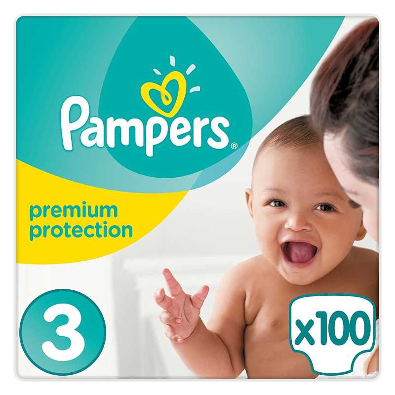 Pampers - Premium Protection - Couches Taille 3 (5-9 Kg) - Pack Géant - Lot de 100 couches