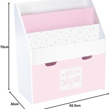 Bibliothèque avec bac sur roulettes Rose - Atmosphera For Kids
