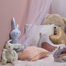 Peluche lapin nœud Beige - Atmosphera For Kids Peluche lapin nœud Beige - Atmosphera For Kids