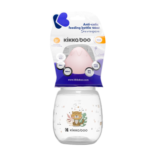 Biberon Pour Bébé 180 ml Savane Dès Naissance Rose - Kikkaboo