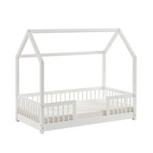 Lit Cabane Avec Barrières DodoLand Blanc 70x140 - Laïba Kids Lit Cabane Avec Barrières DodoLand Blanc 70x140 - Laïba Kids