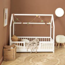 Lit Cabane Avec Barrières DodoLand Blanc 70x140 - Laïba Kids Lit Cabane Avec Barrières DodoLand Blanc 70x140 - Laïba Kids