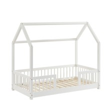 Lit Cabane Avec Barrières DodoLand Blanc 70x140 - Laïba Kids Lit Cabane Avec Barrières DodoLand Blanc 70x140 - Laïba Kids