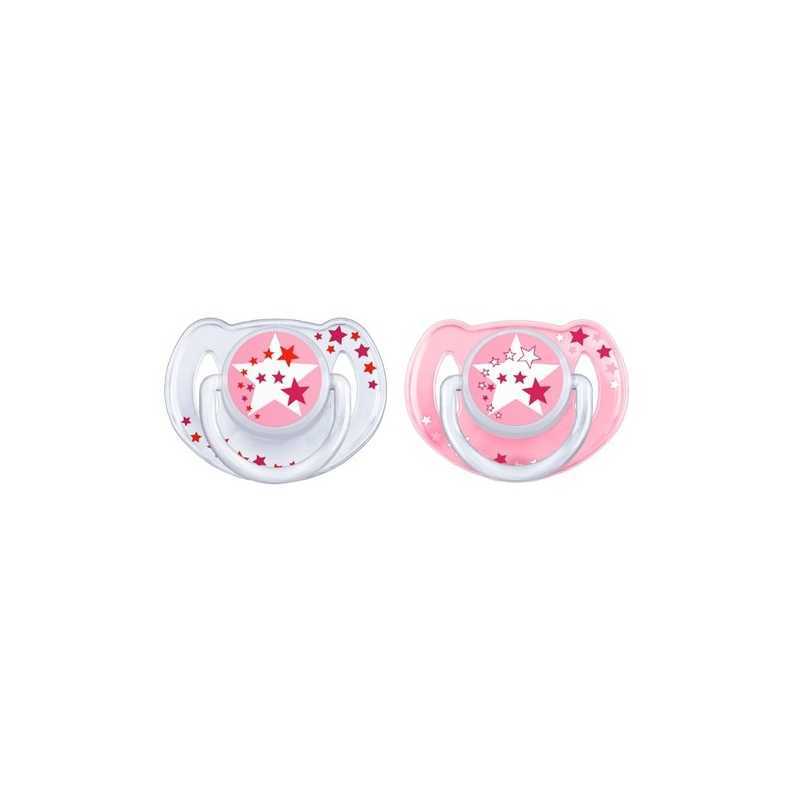 Sucettes nuit Lot de 2 Philips Avent 6-18 mois - Rose