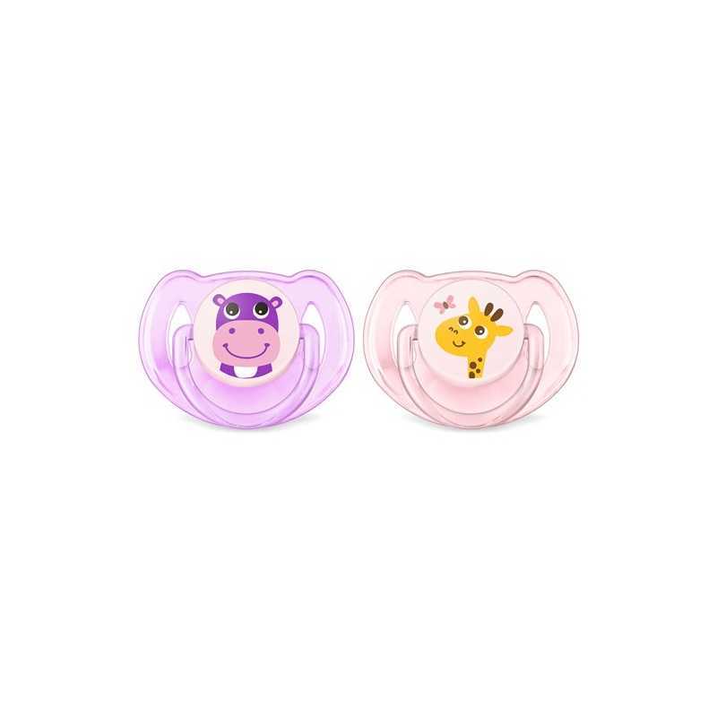Sucettes Classic Hippo / Girafe Lot 2 Philips Avent 6-18 m Sucettes Classic Hippo / Girafe Lot 2 Philips Avent 6-18 m