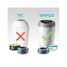 Recharges pour poubelle à couches Simplee Sangenic Lot de 6 Recharges pour poubelle à couches Simplee Sangenic Lot de 6