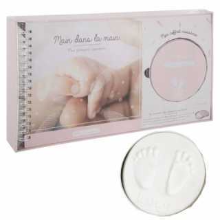 Album de Naissance avec Boîte à Empreinte Rose - Atmosphera For Kids