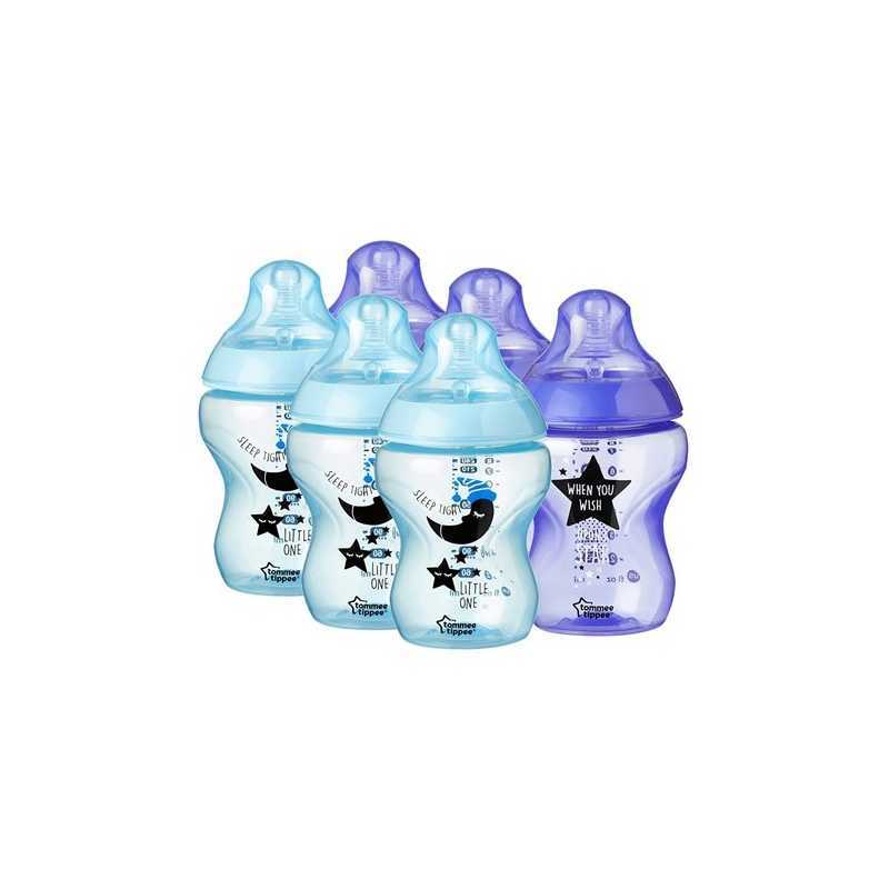Lot de 6 biberons Tommee Tippee déco Catch me quick 260ml Lot de 6 biberons Tommee Tippee déco Catch me quick 260ml