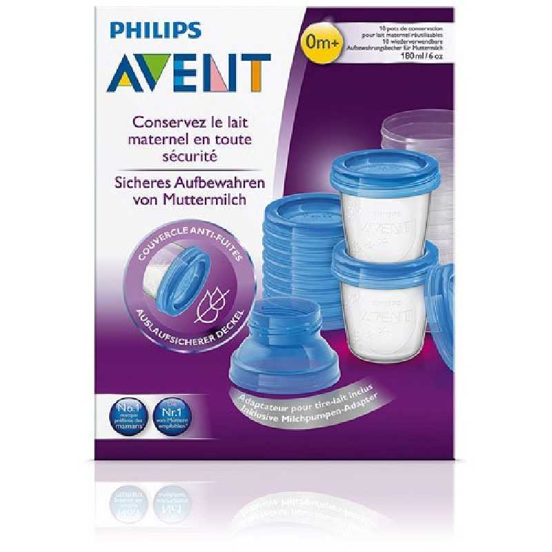Pots de conservation pour lait maternel Philips Avent