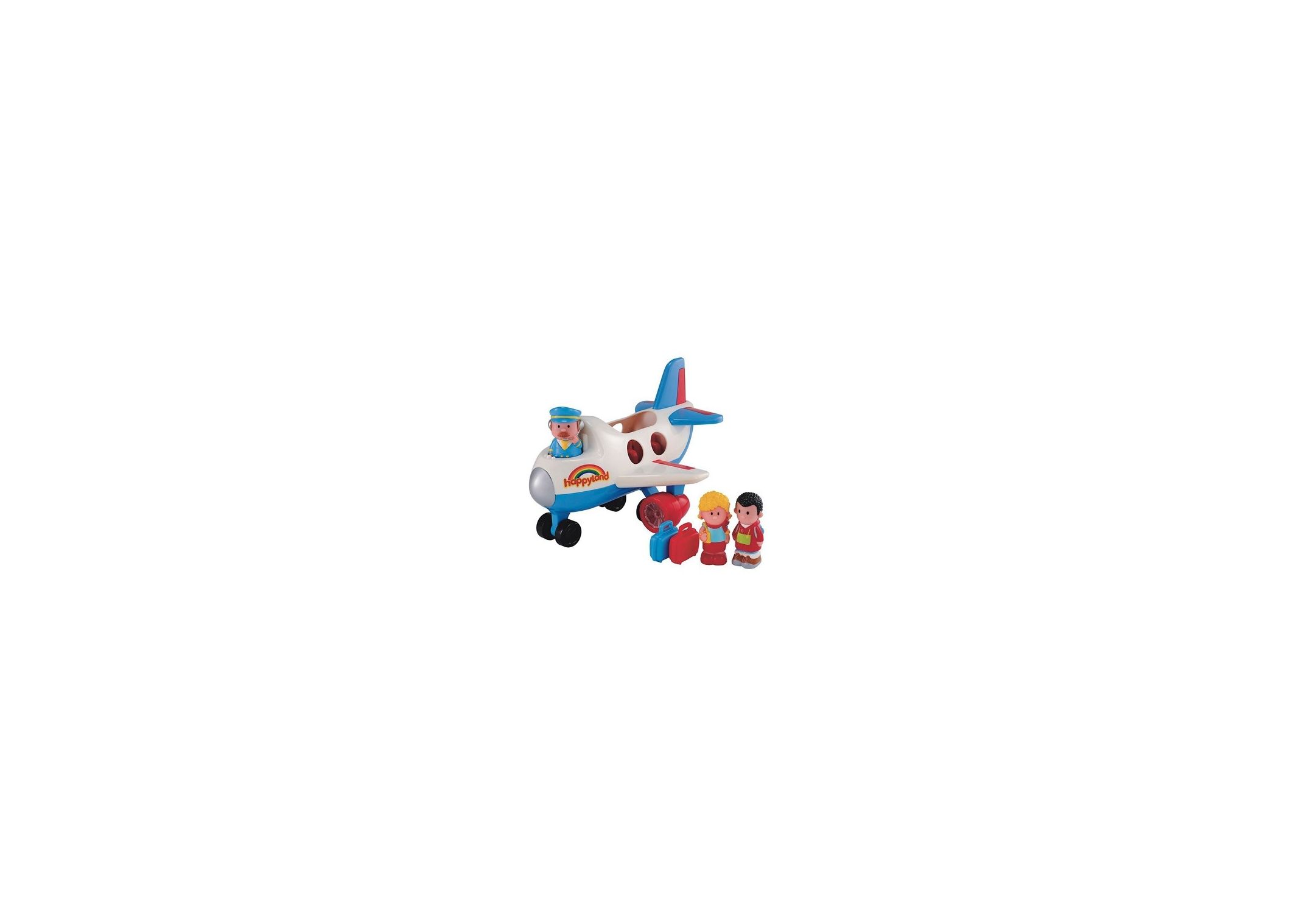 Jouet avion enfant avec figurines Happyland Fly and Go Jumbo