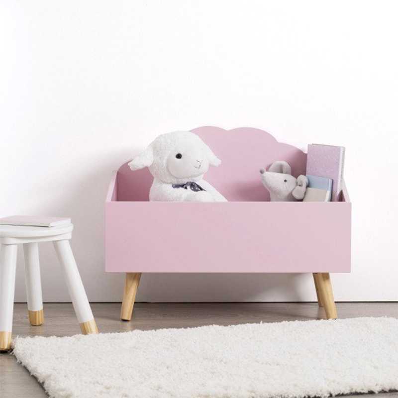 Coffre à jouets en bois Forme Nuage Rose Atmosphera for kids