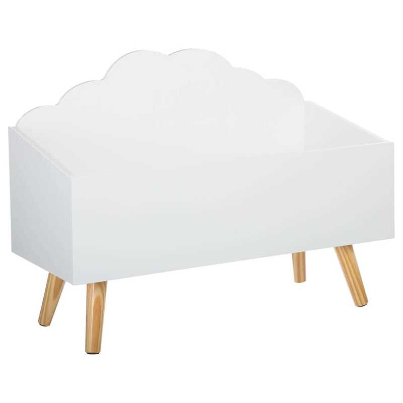 Coffre à jouets à roulettes en bois blanc Toy Chest