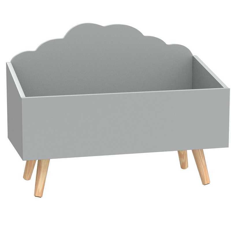 Coffre à jouets en bois Forme Nuage Gris