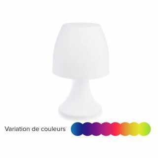 Lampe champignon led coloris blanc - variation de couleur