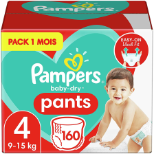Pampers - Baby Dry Pants - Couches Taille 4 (8-15kg/Maxi) - Pack 1 mois (x160 culottes)