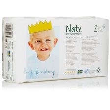 Naty -Couches Écologiques Taille 2 Mini (3-6 kg)Pack 1 Mois (x136 couches)
