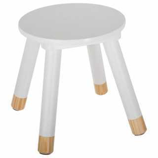 Tabouret enfant en bois douceur Blanc - Atmosphera For Kids