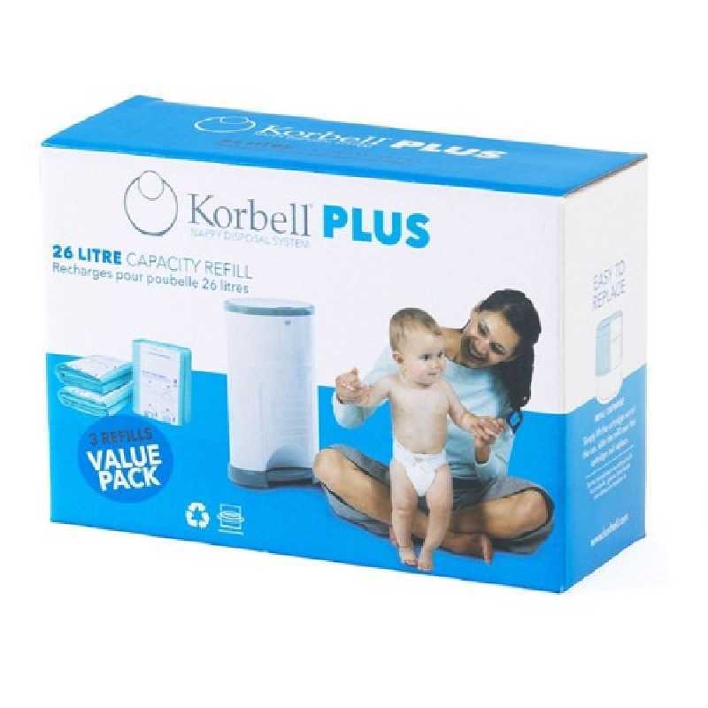 Recharges biodégradables poubelle Korbell Plus 26L X3 Recharges biodégradables poubelle Korbell Plus 26L X3