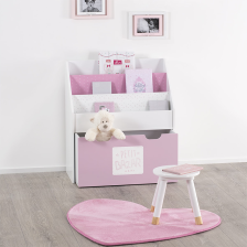 Bibliothèque avec bac sur roulettes Rose - Atmosphera For Kids