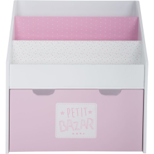 Bibliothèque avec bac sur roulettes Rose - Atmosphera For Kids