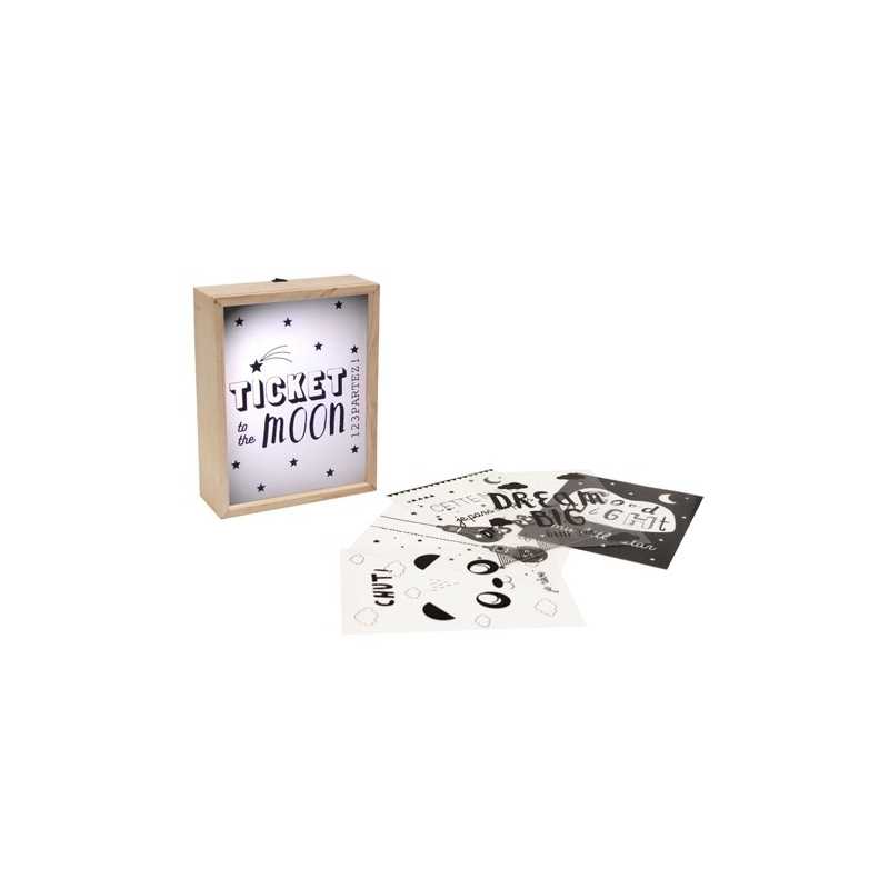 Boîte lampe lumineuse avec 6 posters Atmosphera Noir Boîte lampe lumineuse avec 6 posters Atmosphera Noir