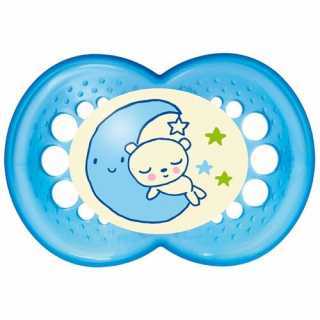 Sucette bébé nuit phosphorescente Mam 6 mois+ Bleu Lot de 2