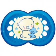 Sucette bébé nuit phosphorescente Mam 6 mois+ Bleu Lot de 2