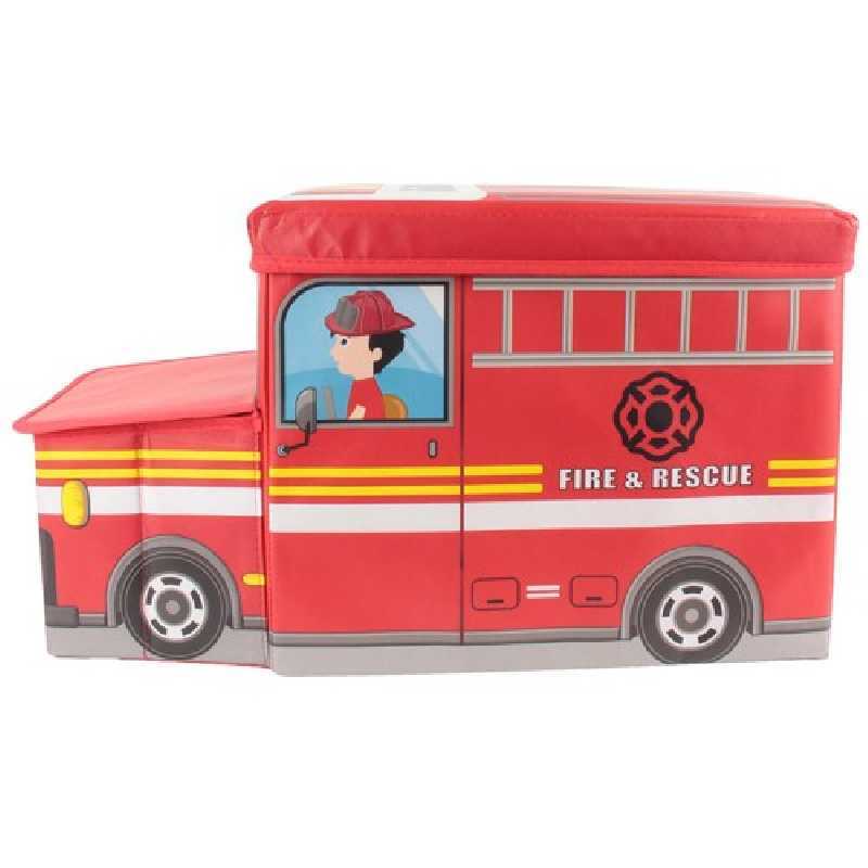 Coffre à jouets Camion Pompier Rouge