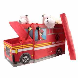 Coffre à jouets Camion Pompier Rouge - Home Deco Kids