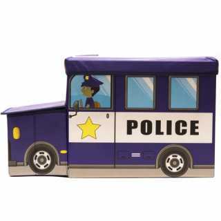 Coffre à jouets Camion de Police Bleu Foncé - Home Deco Kids