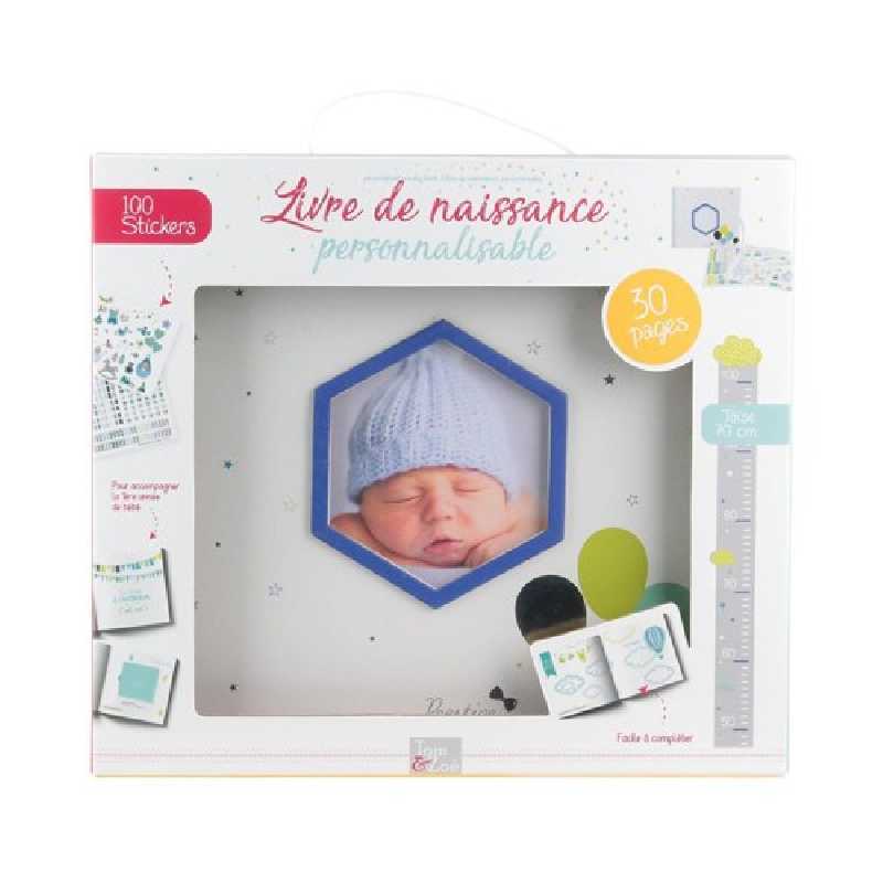 Livre de naissance bébé 2 en 1 Bleu en Anglais - Pearhead