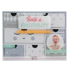 Boite A Souvenir Coffret Naissance Tom Zoe Gris