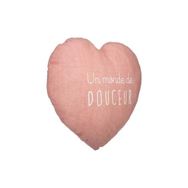 Coussin décoratif Coeur Douce Atmosphera for kids Rose