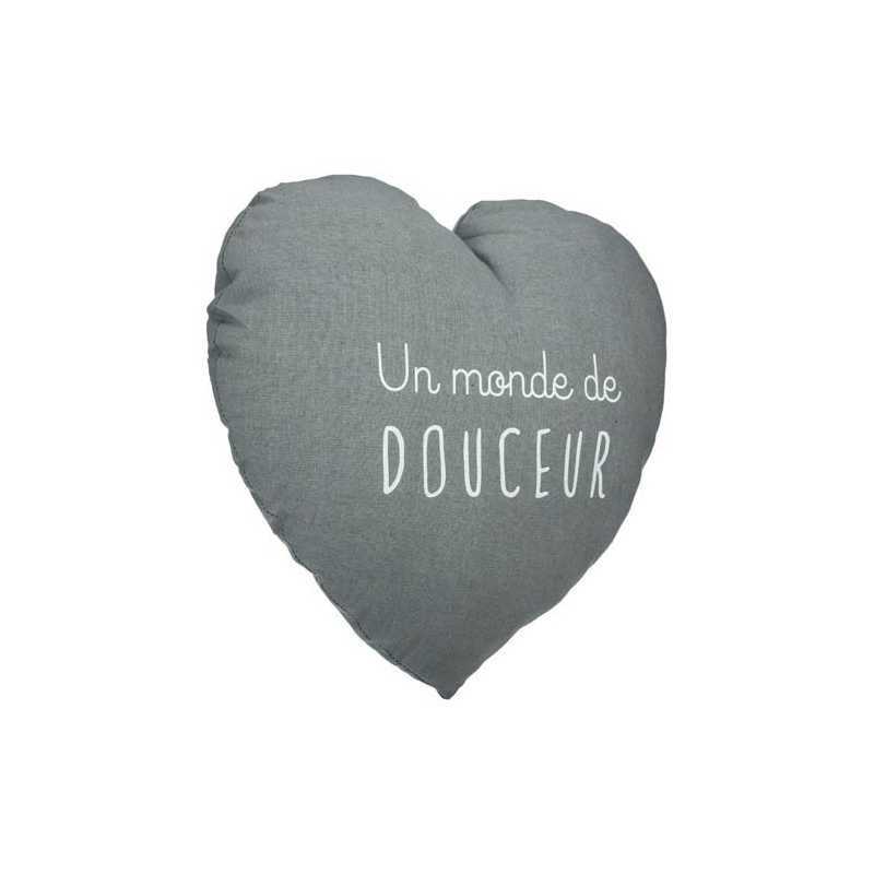 Coussin décoratif Coeur Douce Atmosphera for kids Gris Coussin décoratif Coeur Douce Atmosphera for kids Gris