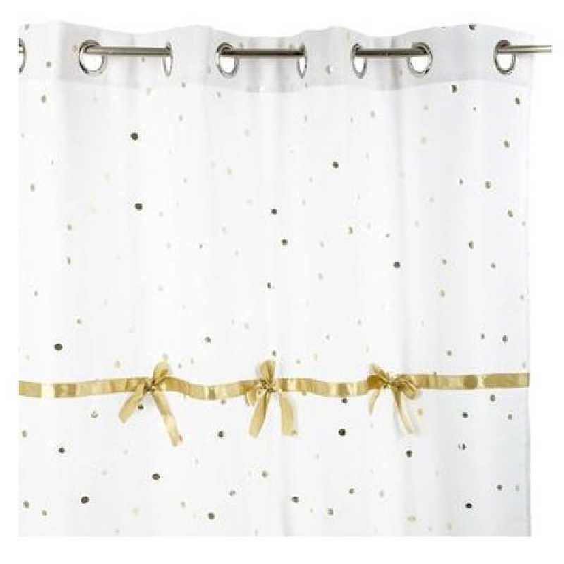 Rideau fille decoré Demoiselle Blanc 140 x 260 cm Atmosphera