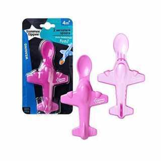Lot de 2 Cuillères Avion 4m+ Rose - Tommee Tippee