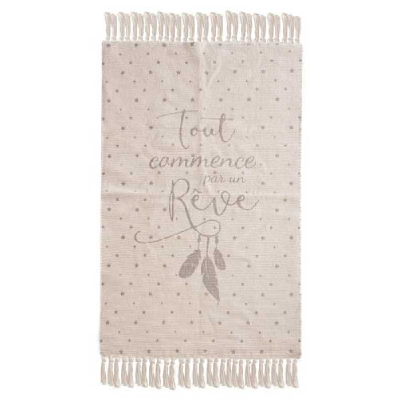 Tapis à franges - 60 x 90 cm - Attrape rêve Beige Tapis à franges - 60 x 90 cm - Attrape rêve Beige