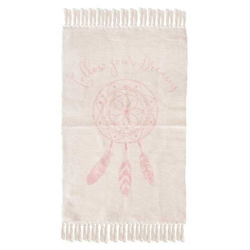 Tapis à franges - 60 x 90 cm - Attrape rêve Rose Tapis à franges - 60 x 90 cm - Attrape rêve Rose