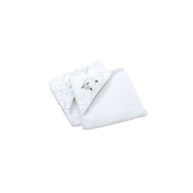 Cape De Bain Bebe A Capuche Brodee Mouton Lot 2 Silvercloud Cape De Bain Bebe A Capuche Brodee Mouton Lot 2 Silvercloud