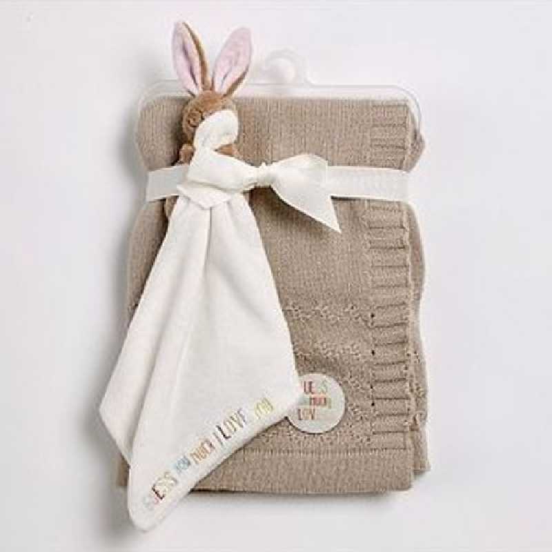 Set couverture tricoté et doudou Lapin Guess How much I love you Set couverture tricoté et doudou Lapin Guess How much I love you